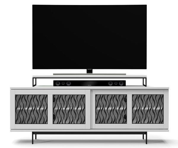 Ambiance Double Sliding Door Media Unit - Metal Wave