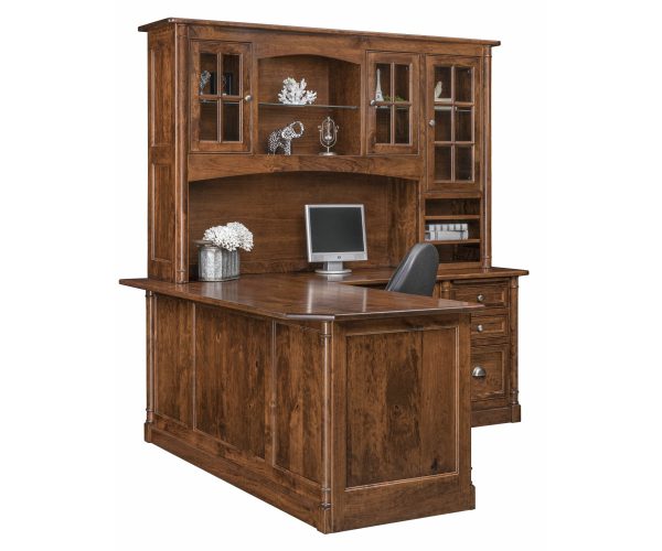 Covington L-Shaped Desk with Hutch Topper